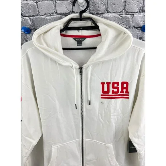 Eddie Bauer Cozy Camp Star Graphic USA Drawstring Full Zip Hoodie Size 2XL - Picture 10 of 13